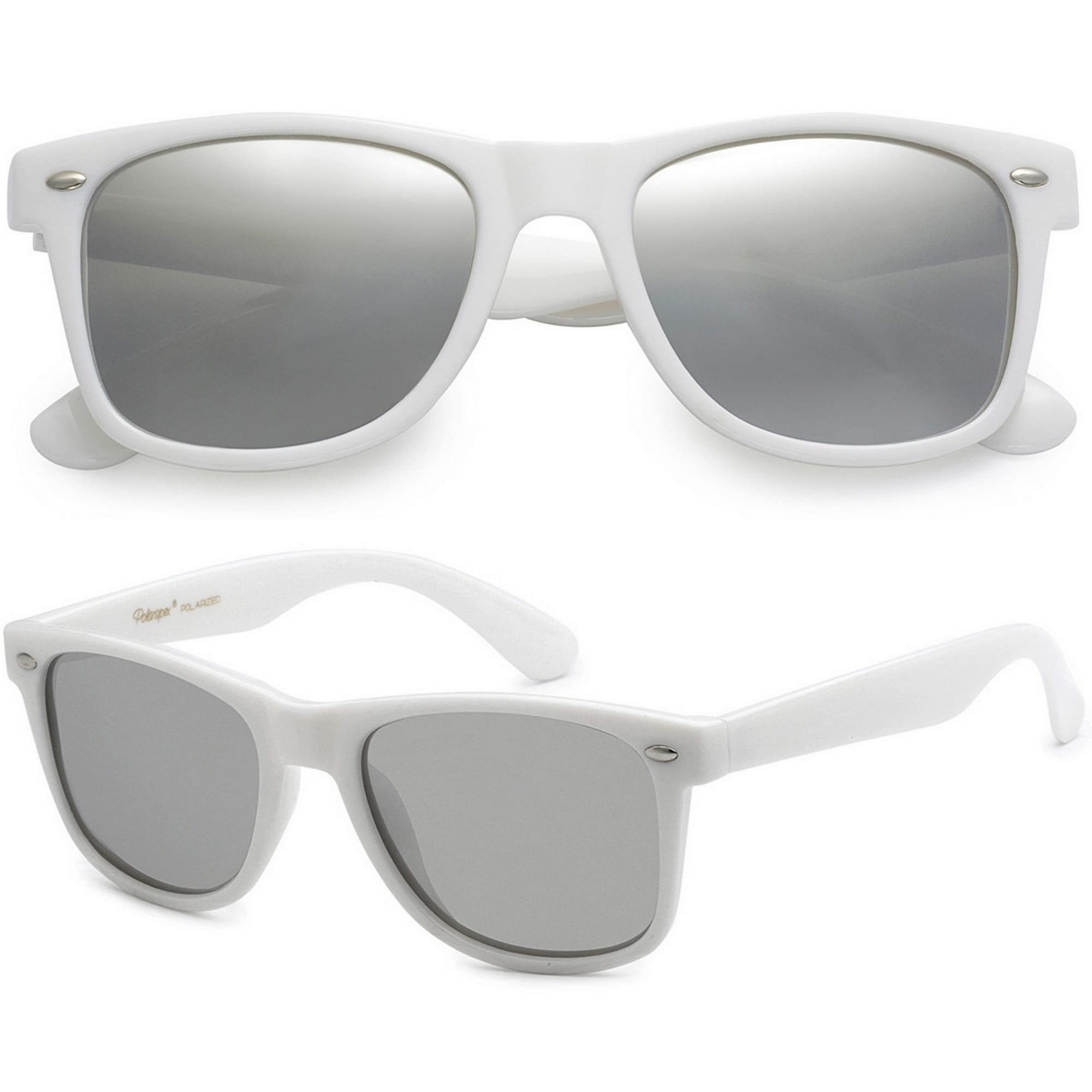 PolarSpex Mens Sunglasses - Retro Sunglasses for Men, Polarized Sunglasses for Womens - cool Shades for Driving, Fishing (gloss 