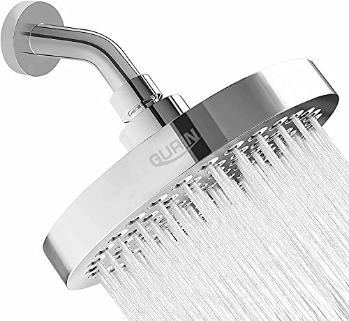gURIN Shower Head High Pressure Rain, Luxury Bathroom Showerhead with chrome Plated Finish, Adjustable Angles, Anti-clogging Sil