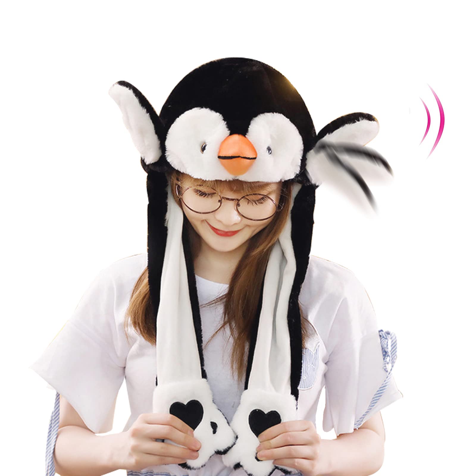 Abaodam Cartoon Frog Headwear Moving Ears Plush Novelty Boys And Girls