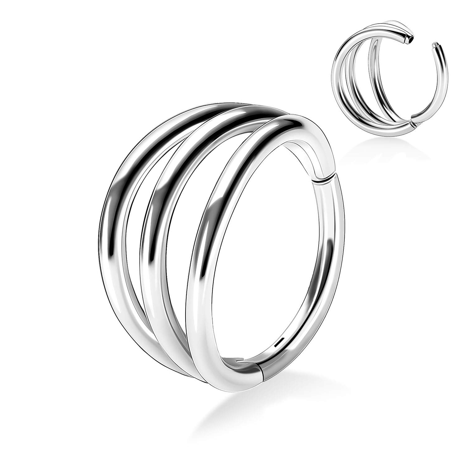Peaklink 20g Triple Open Stacked Cartilage Conch Helix Earring Hoop