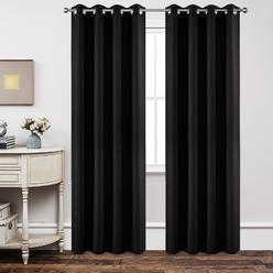 Joydeco Blackout curtains 84 Inch Length 2 Panels Set, Thermal Insulated Long curtains& Drapes 2 Burg, Room Darkening grommet cu