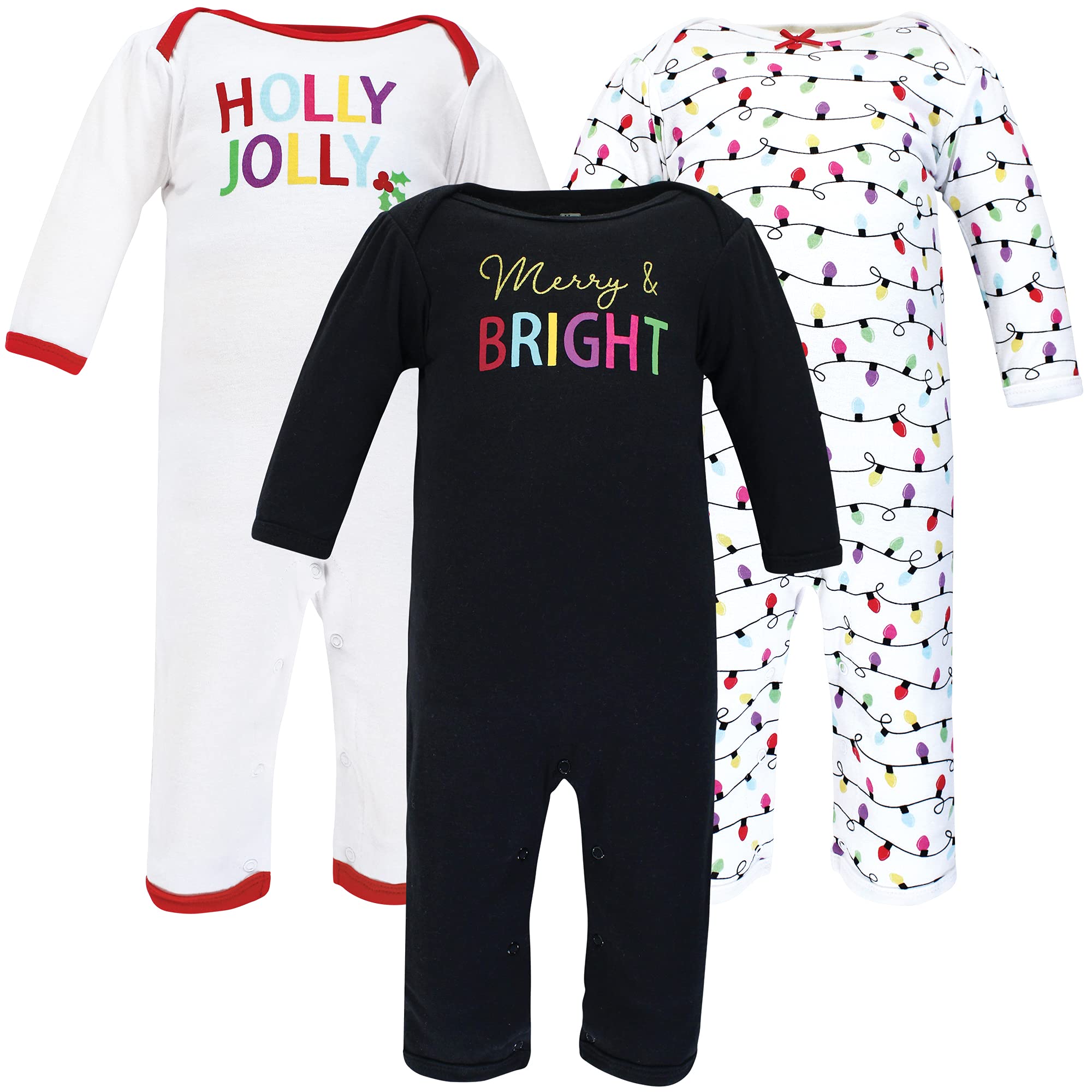 Hudson Baby Unisex Baby cotton coveralls Merry And Bright, 6-9 Months
