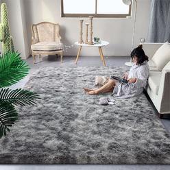 DweIke Super Soft Shaggy Rugs Fluffy carpets, Tie-Dye Rugs for Living Room Bedroom girls Kids Room Nursery Home Decor,Non-Slip M