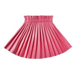 WELAKEN Pu Leather Skirts for girls Kids  Teen  Toddler  Women Faux Leather Pleated Skirts,Peach,10 Years