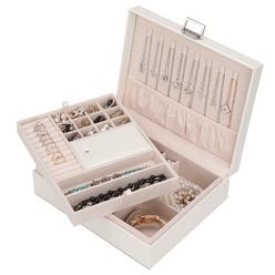 &#226;&#128;&#142;ATAIMEISEN Jewelry Organizer Box for girls Women Travel Jewelry case Double Layer Large Jewelry Storage Box Travel Jewelry Box with gift Bo