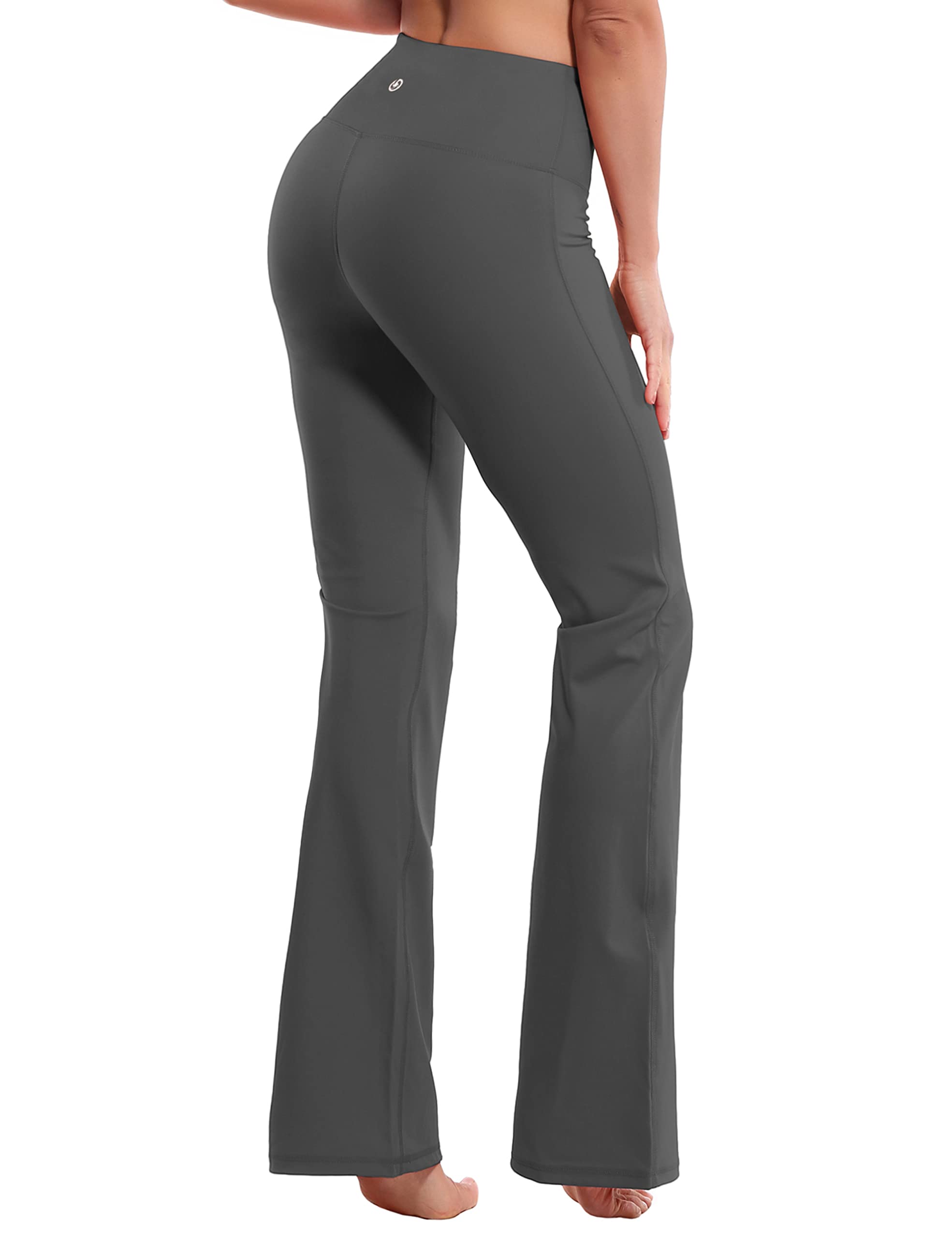 BUBBLELIME 2931333537 4 Styles Womens High Waist Bootcut Yoga Pants - Basic  Nylon_SHADOWcHARcOAL XL-29 Inseam