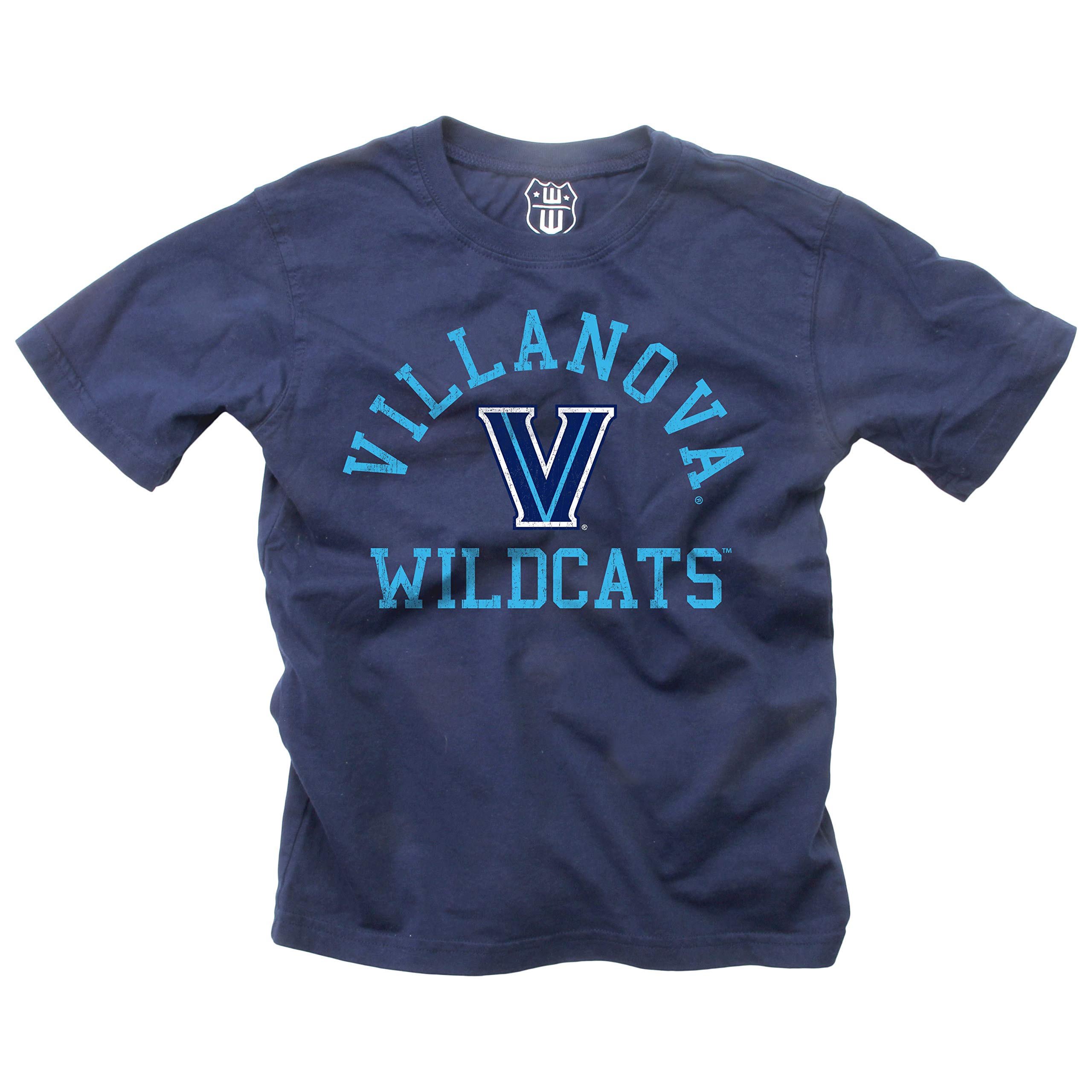 Wes and Willy NcAA Kids SS Organic cotton Tee Shirt, Villanova Wildcats, Midnight, M