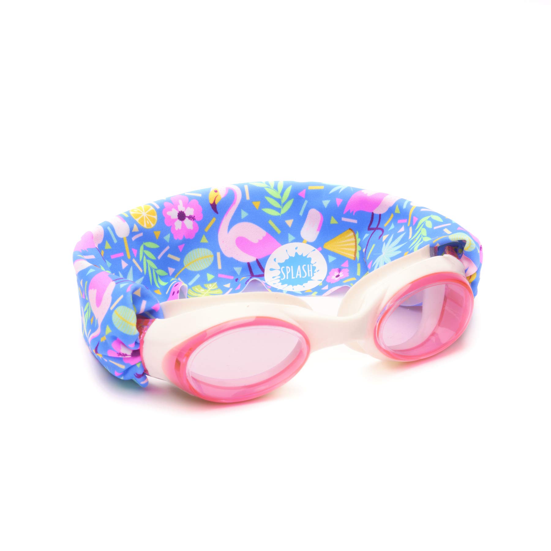 Splash Place SPLASH SWIM gOggLES with Fabric Strap - FLAMINgO POP  Fun, Fashionable, comfortable - Adult  Kids Swim goggles