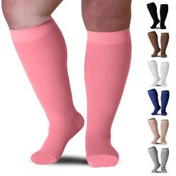 Mojo Compression Socks for Women - 2XL Pink Opaque Knee-Hi - Closed Toe - 20-30mmHg Graduated Compression - Support for Deep Vei
