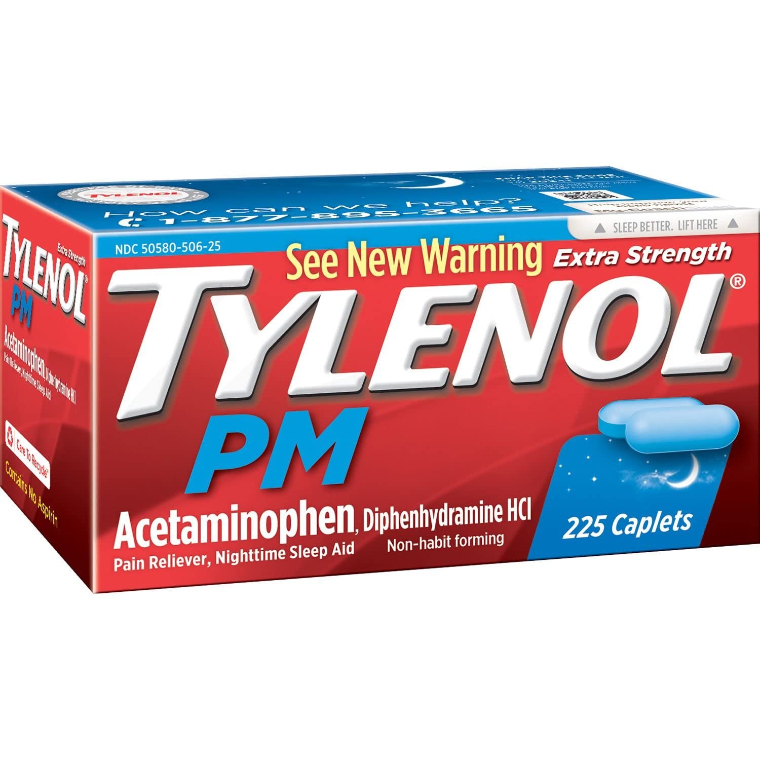 Tylenol Pm Extra Strength Pain Reliever  Sleep Aid, 225-caplets ( 1 Pack )