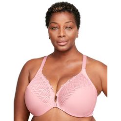 glamorise Full Figure Plus Size Front-closure T-Back Wonderwire Bra Underwire 1246 Pink Blush