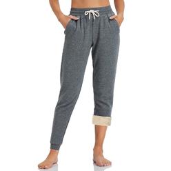 Inno Womens Sherpa Fleece Lined Jogger Pants Warm Sweatpants Thermal Athletic Lounge, Dark Heather grey, XL, Tall-34 Inseam