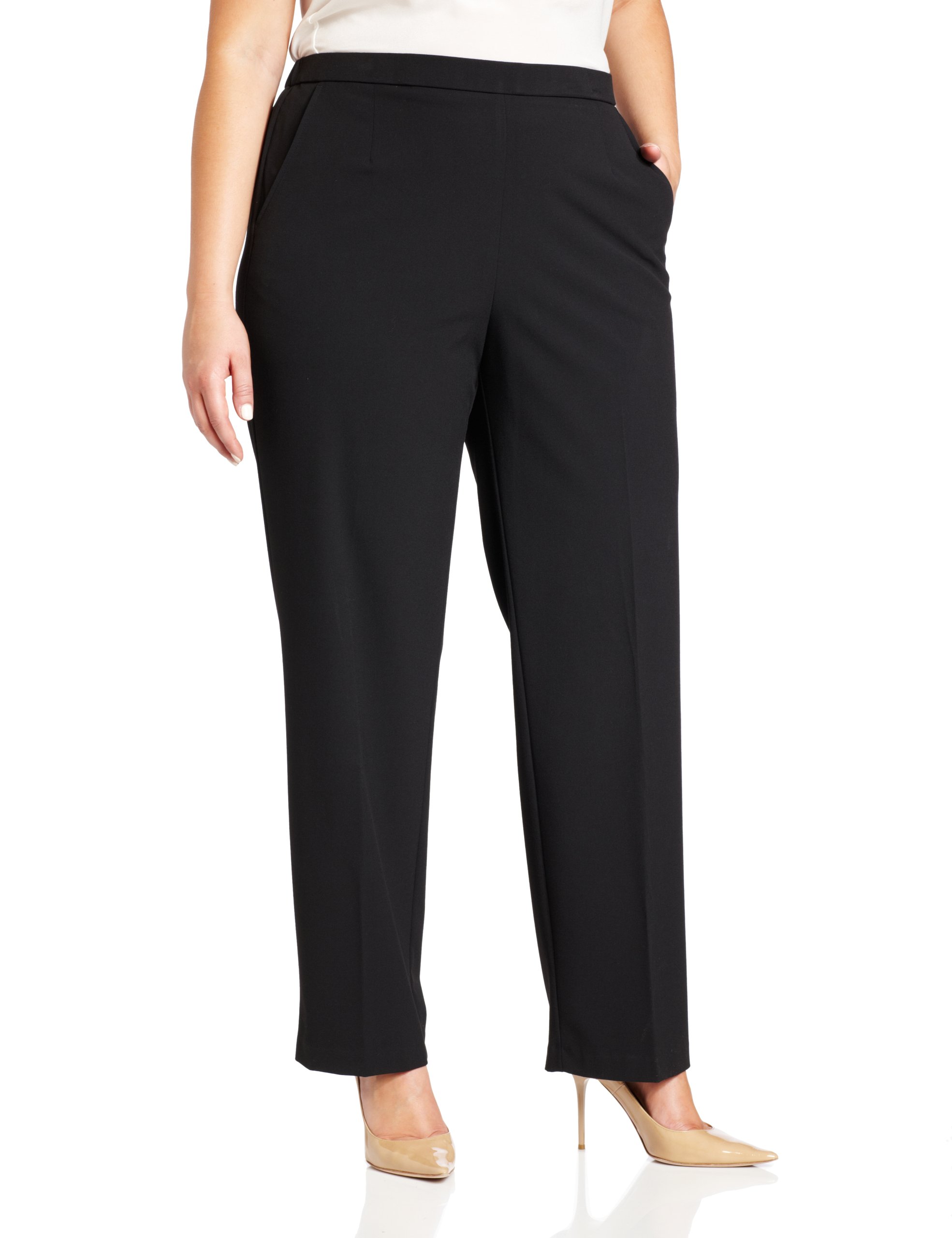 BR2248107R Briggs New York Womens Plus-Size All Around comfort Dress Pants Black 16 Plus