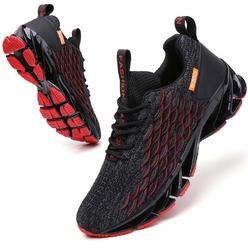SKDOIUL Jogging Shoes for Men Athletic Sneakers Stylish Sport Running Tennis Athletic Walking Jogging Trainers Black red Size 10