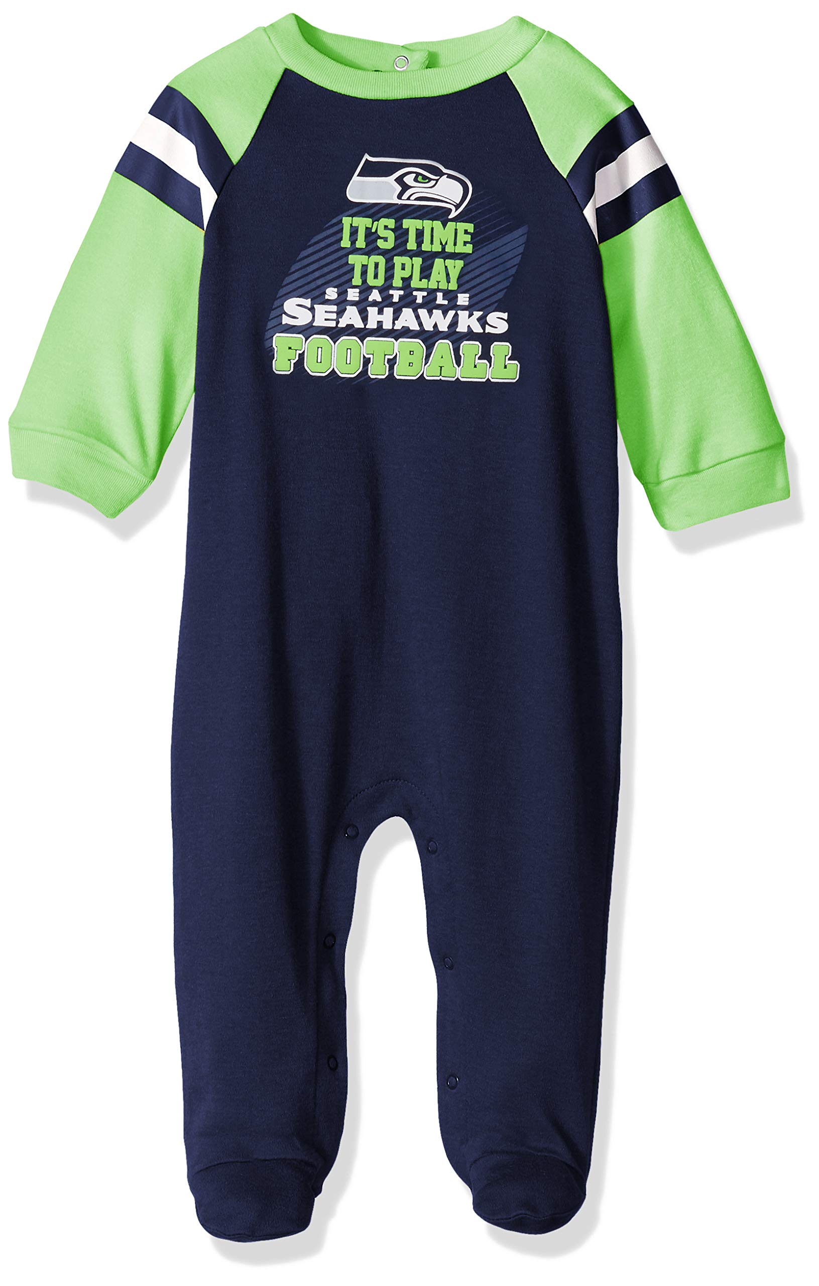 NFL Seattle Seahawks Team Sleep And Play Footies, bluegreen Seattle Seahawks, 3-6 Months (138731160SEA06M-419)