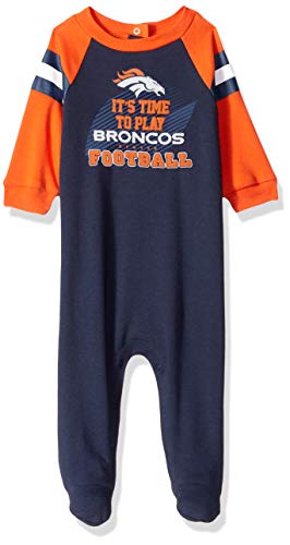 NFL Denver Broncos Team Sleep and Play Footies, BlueOrange Denver Broncos, 6-9 Months (138731160DVR09M-415)
