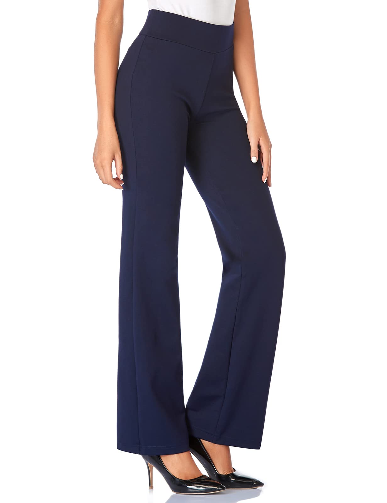 AFITNE Yoga Dress Pants for Women, High Waisted Workout Bootcut Flared Work Pants with Pockets Bootleg Business Office Casual Pants Black - XS AFITNE Yoga Dress Pants for Women, High Waisted Workout Bootcut Flared Work Pants with Pockets Bootleg Business Office Casual Pants Black - XS