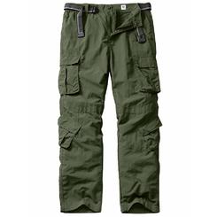 linlon Mens Outdoor casual Quick Drying Lightweight Hiking cargo Pants with 8 Pockets,Army green,42