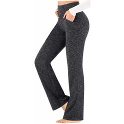 Ewedoos Bootcut Yoga Pants for Women High Waisted Yoga Pants with Pockets for Women Bootleg Work Pants Workout Pants charcoal