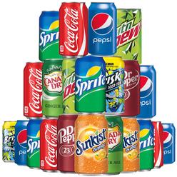 Murai - (Pack of 22) Soda Variety Pack  8 Multi Flavors Soft Drink Bundle  Assortments of cola, Pepsi, Sprite, Mountain Dew, Dr 