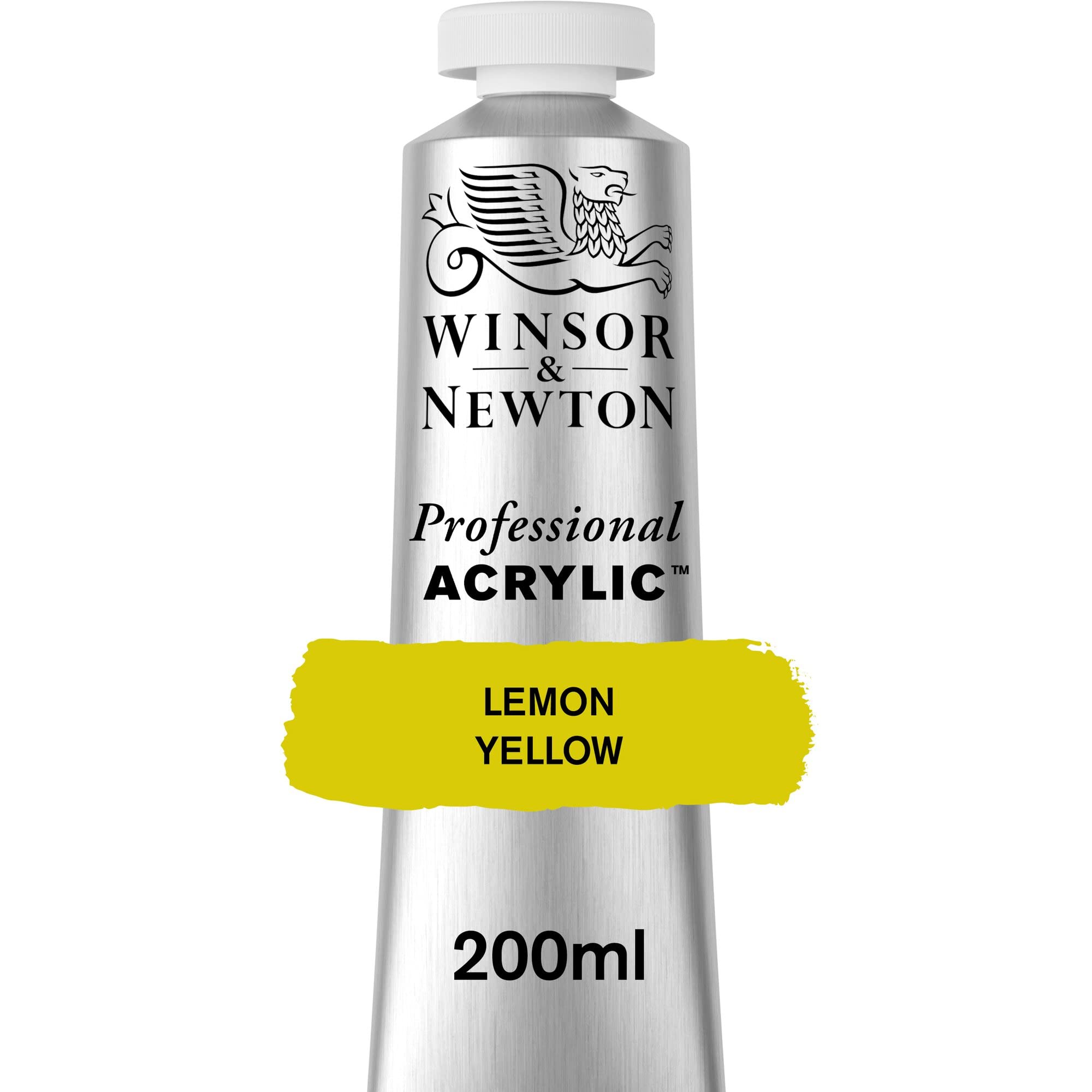 Winsor Newton Winsor  Newton Professional Acrylic color, 200ml (675oz) tube, Lemon Yellow