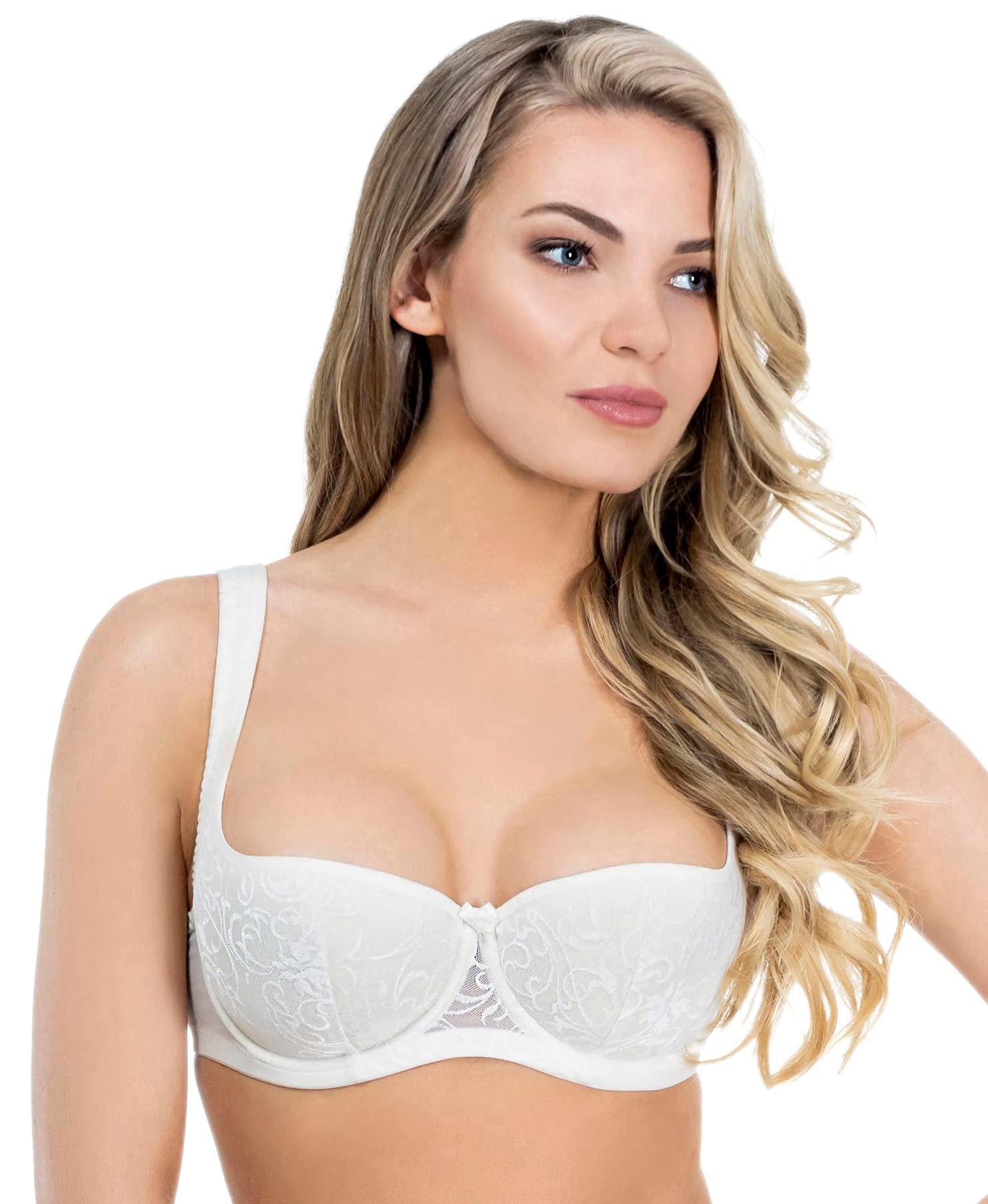 Rosme Womens Balconette Bra with Padded Straps, collection grand, Ivory,  Size 42B