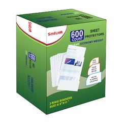 SMELHA Sheet Protectors 600 Page,Page Protector 85 x 11 ,Upgraded Thick Material,for 3 Ring Binder, Top Loading Paper Protector with Re
