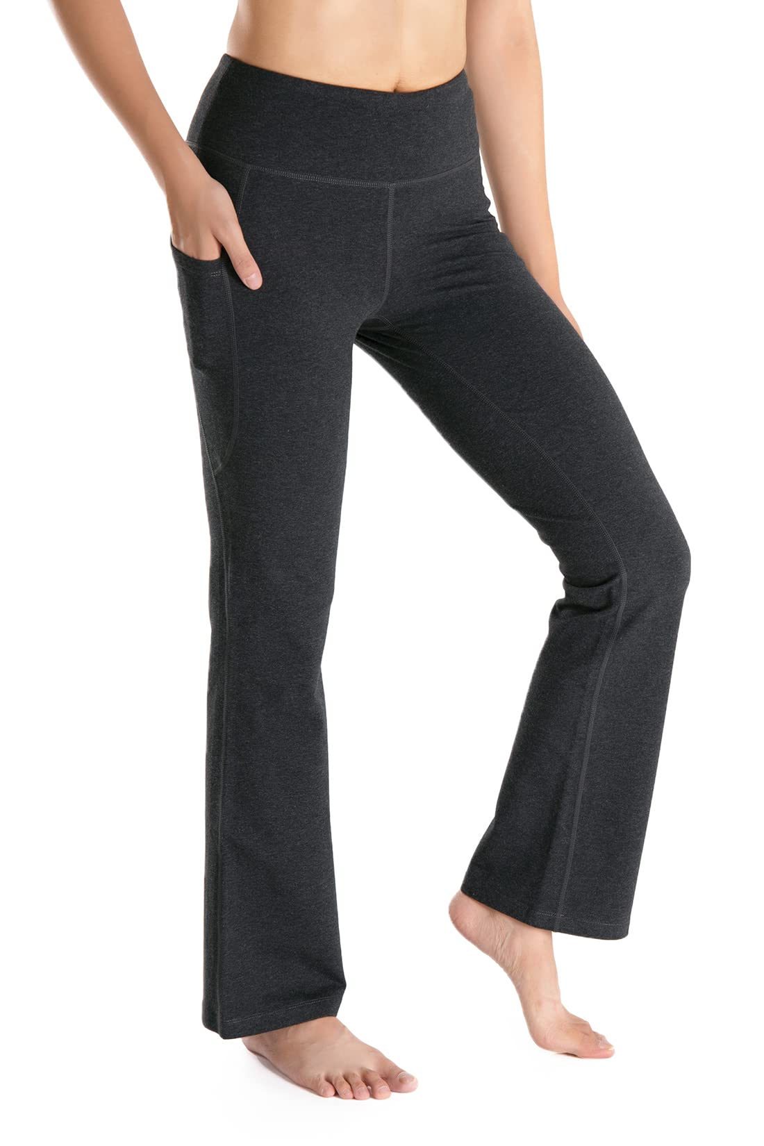 Yogipace, Side Pockets, Tall Womens Bootcut Yoga Pants Workout Pants Long  Bootleg Flare Pants, 35, charcoal, Size L