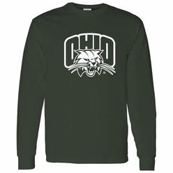 UGP Campus Apparel AL03 - Ohio University Bobcats Arch Logo Long Sleeve - Medium - Forest