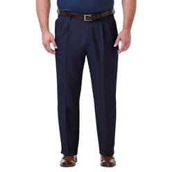 Haggar Mens Premium comfort classic Fit Pleat Front Pant Reg and Big  Tall Sizes, Blue BT, 58W x 32L
