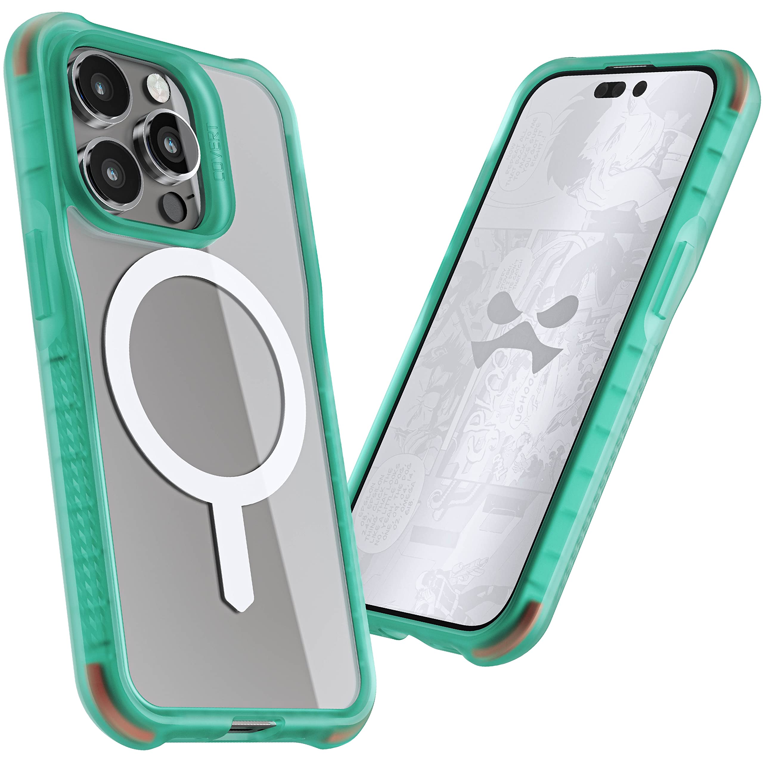 ghostek cOVERT clear iPhone 14 Plus case MagSafe Phone cover with Strong Magnets for Apple Mag Safe Accessories and Shock Absorb
