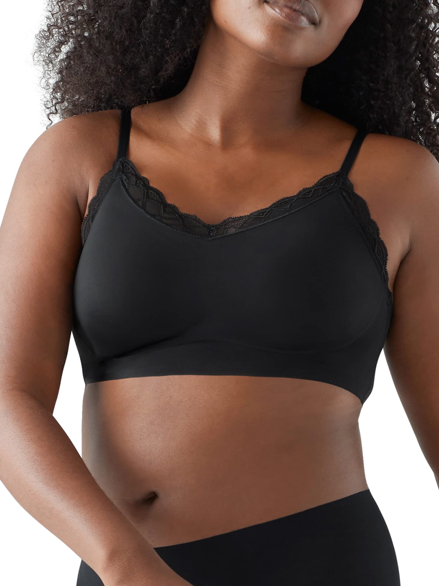 True co Womens True Body Lift Triangle Adjustable Strap Bra, Black Lace, XS 30DD-DDD 32DD US