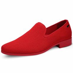 UUBARIS Mens Loafers Dress Shoes Slip On Driving Shoes Wedding Party Shoes Red Size 7