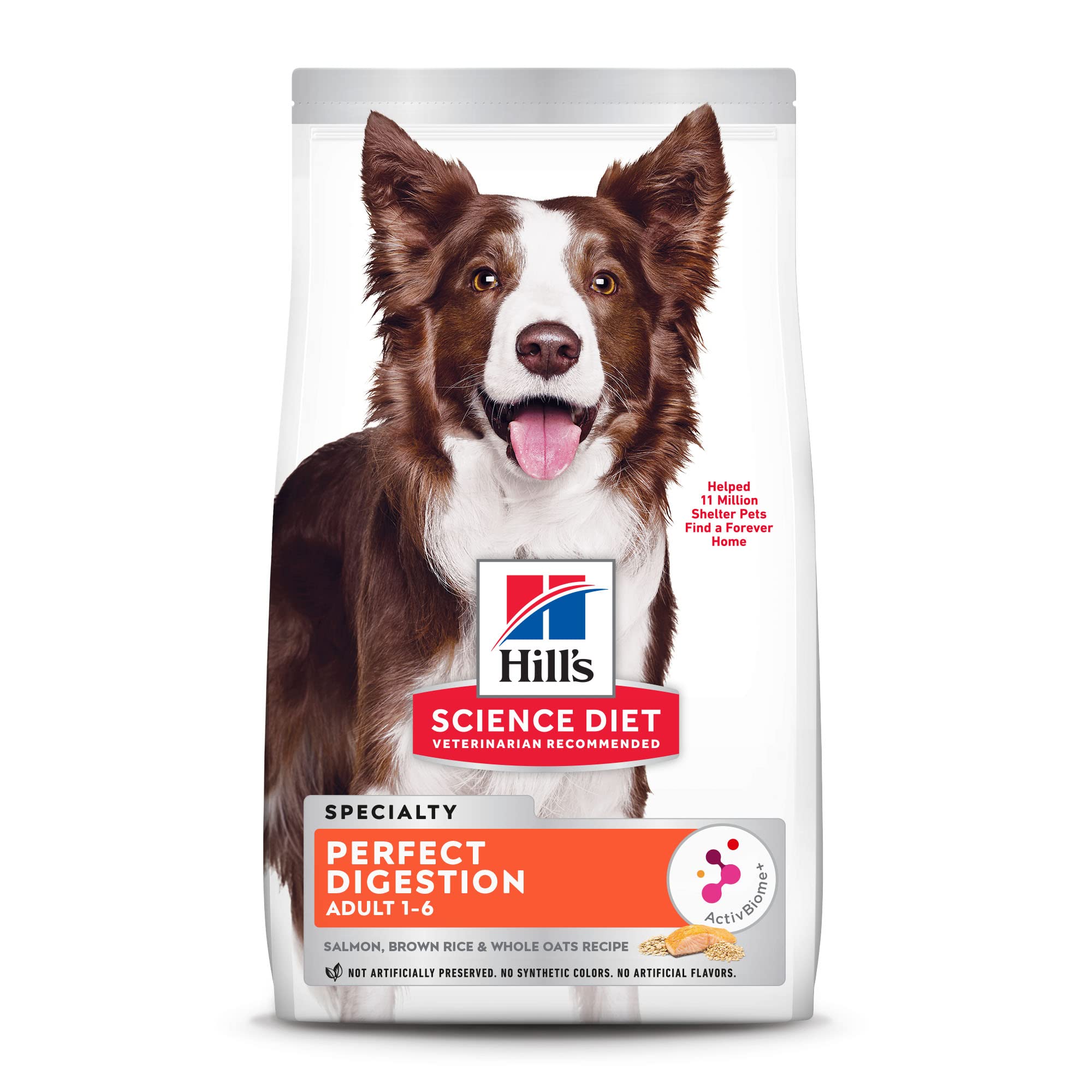 Hill's Science Diet Hills Science Diet Adult Dog Dry Food, Perfect Digestion, Salmon, Oats,  Rice Recipe, 35 lb Bag