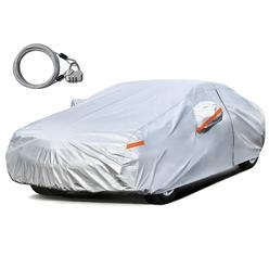 kayme car cover Waterproof All Weather with Lock and Zipper, Sun Uv Rain Protection Outdoor, Fit Sedan (Up to 175 Inch) H1