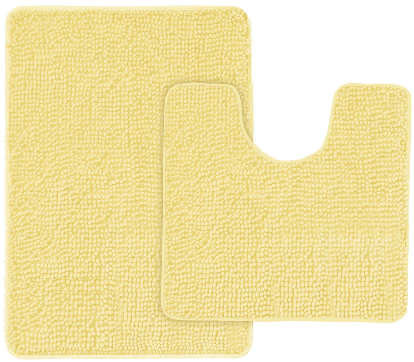 GORILLA GRIP Plush Absorbent Shaggy Chenille Bath Rug Mat For Square Toilet Base With Rubber Backing, Machine Washable Rugs, Soft Microfiber Contour Mats For Toilets, Bathoom Decor, 22.5x19.5, Black