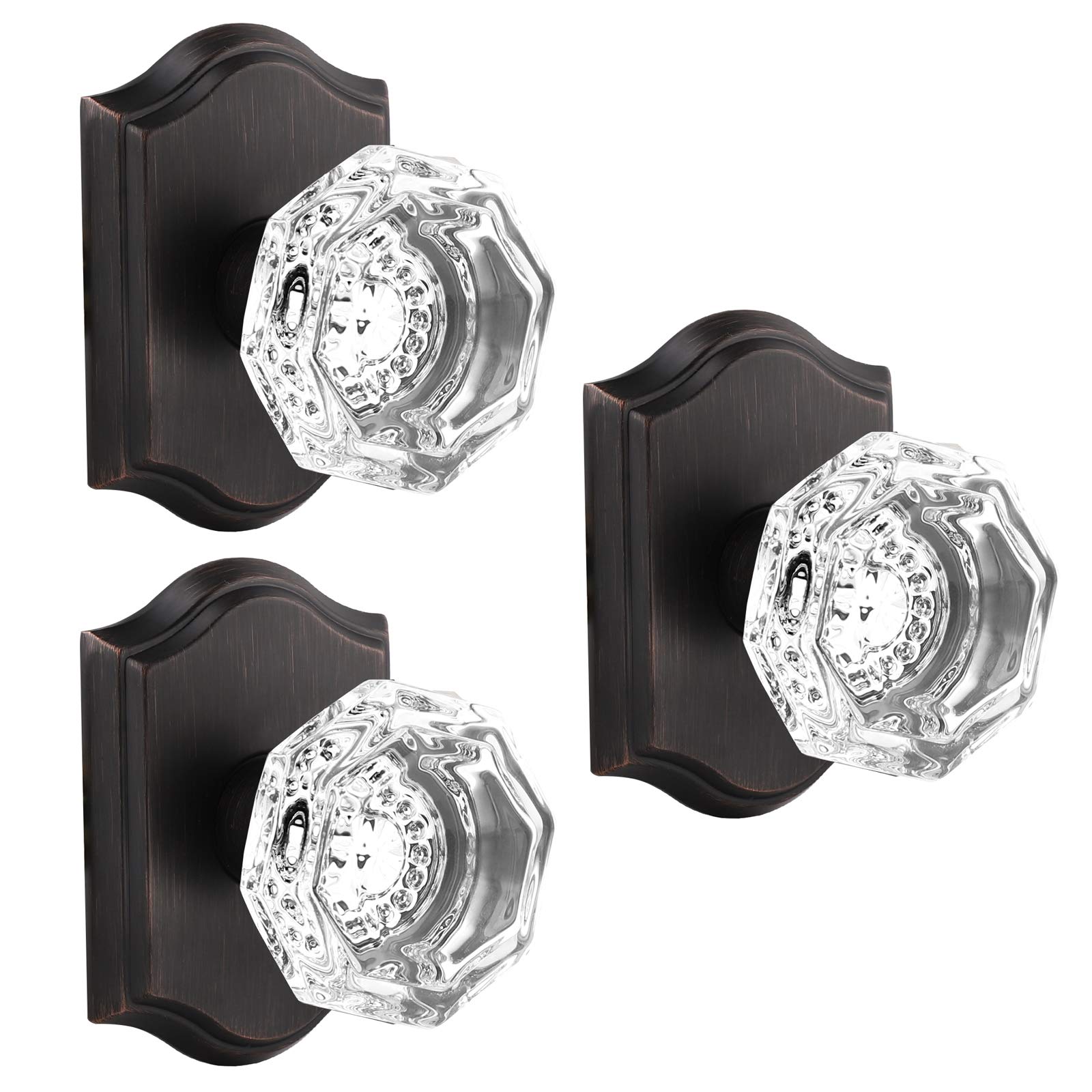 Gobrico Single Side Dummy Clear Crystal Door Knobs,No Lock Interior