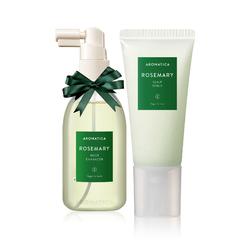 AROMATIcA Rosemary Scalp Scrub and Scalp Spray Set - Protect and Refresh Your Hair from Toxins with Rosemary Oil