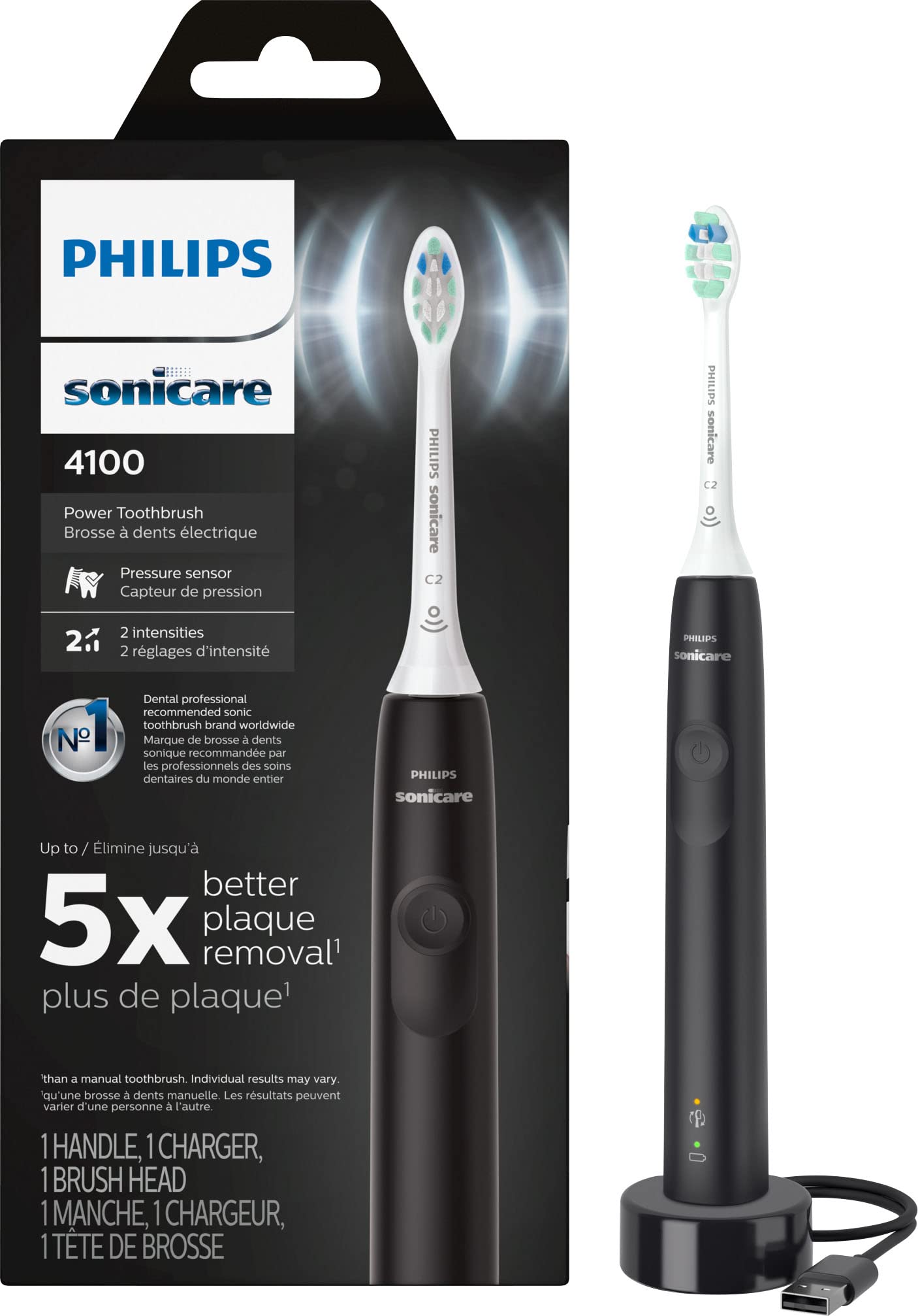 Philips Sonicare Electric Toothbrush Power Toothbrush Electric, Toothbrush Rechargeable Electric Toothbrush with Pressure Sensor