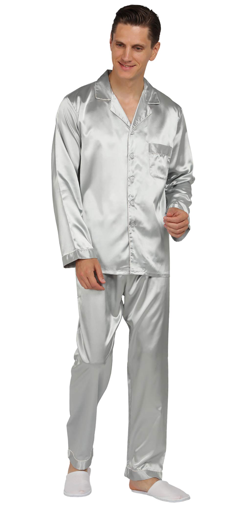 Mens Silk Silk Satin Pajama Set Satin Pajamas Mens Loungewear