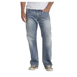 Silver Jeans co Mens gordie Loose Fit Straight Leg Jeans, Light Wash Indigo, 36W X 34L