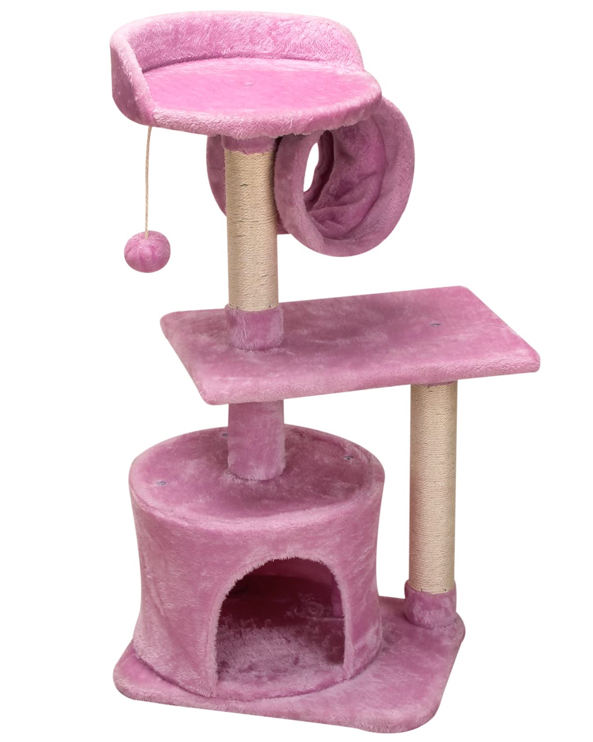 FISH&NAP US01FE Cute Cat Tree for Indoor Cat Tower Cat Condo Sisal Scratching Posts with Jump Platform and Cat Ring Cat Furnitur