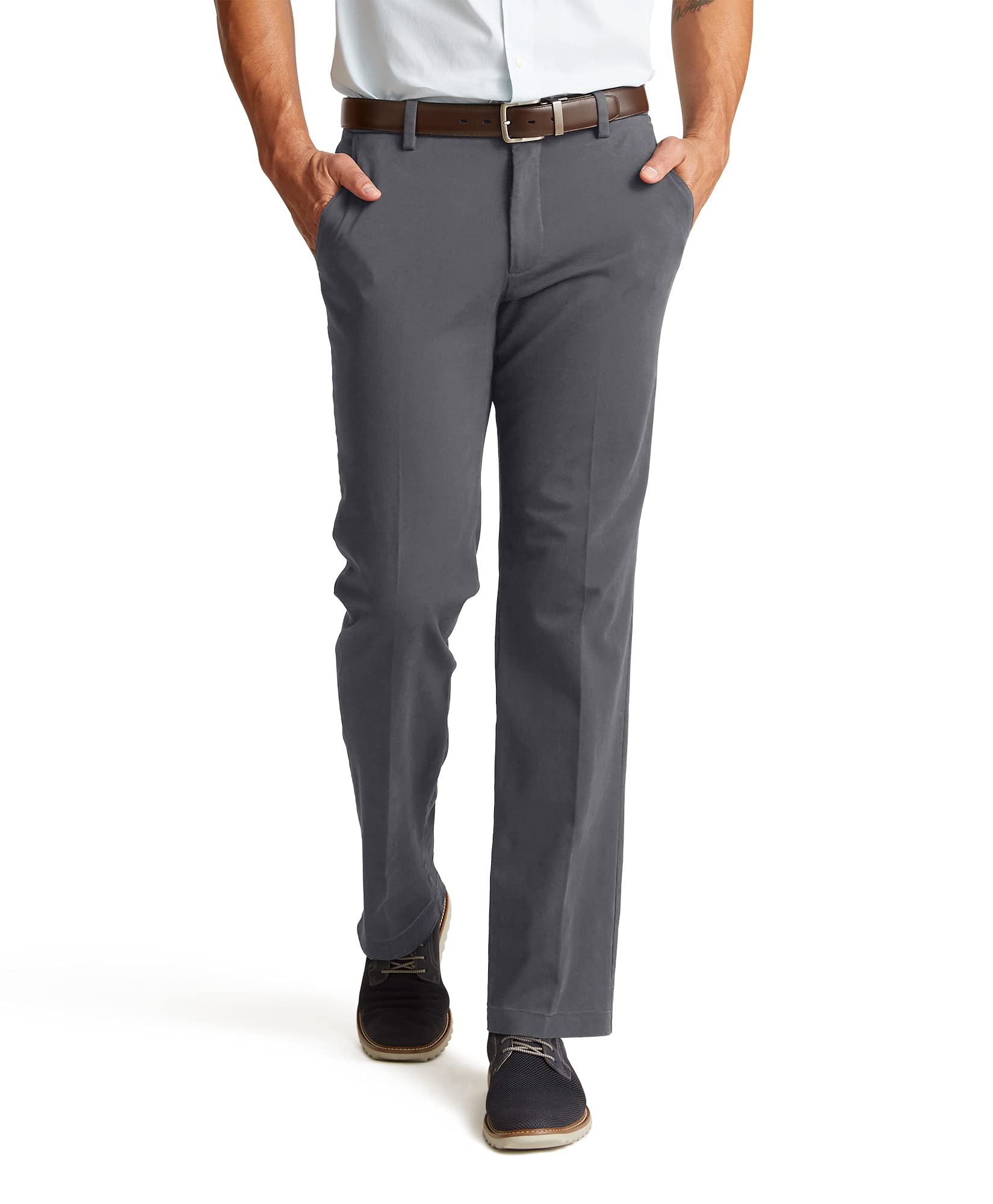 Dockers Mens Straight Fit Workday Khaki Smart 360 FLEX Pants (Regular and Big  Tall), Burma grey, 32Wx34L