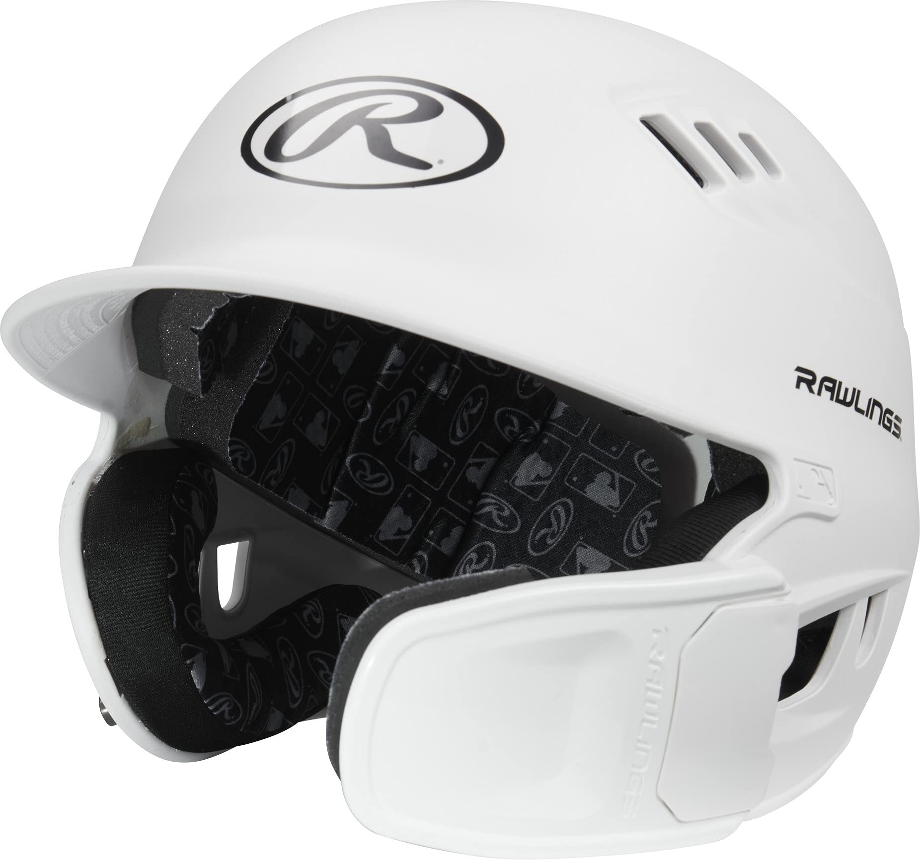 Rawlings  R16 Reversible EXT  Matte Batting Helmet  Reversible Face guard  Junior  Matte White