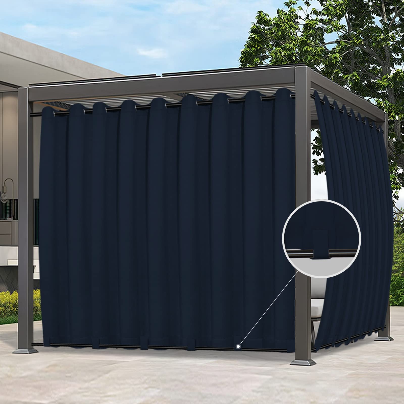 Easy-going Outdoor curtains Waterproof Windproof Weatherproof curtain ...