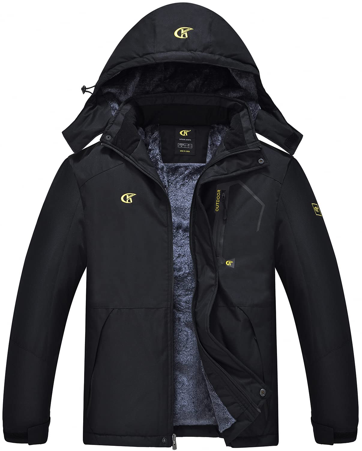 QPNgRP Mens Waterproof Ski Snowboarding Jacket Winter Windproof Snow coat Black Medium