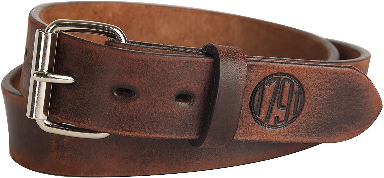 1791 gUNLEATHER gun Belt - concealed carry ccW Belt - Heavy Duty 14 oz Leather Belt, Vintage Brown 50 (Size 46 Pants)