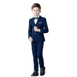 YuanLu Boys colorful Formal Suits 5 Piece Slim Fit Dresswear Suit Set (Blue, 8)