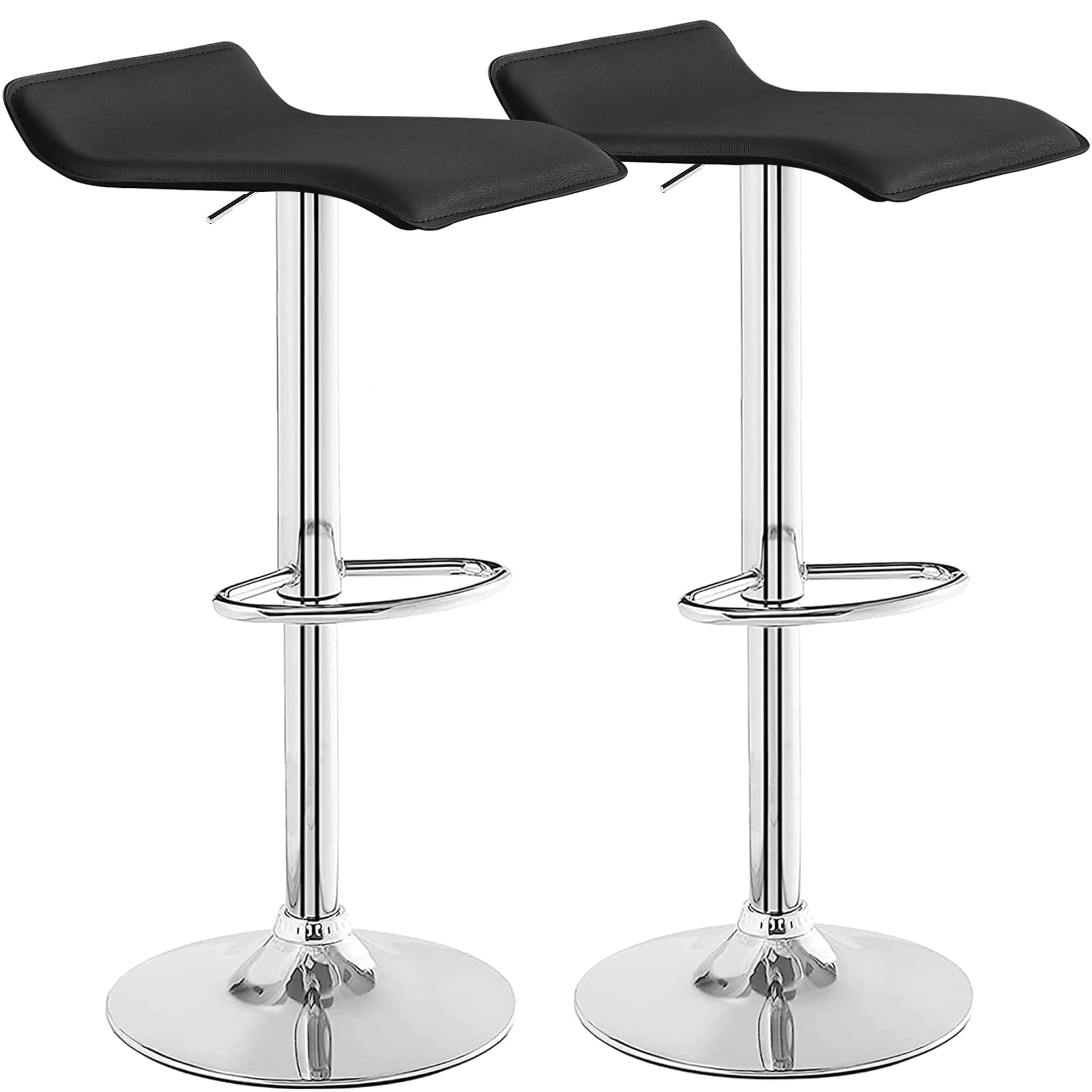 VEcELO Bar Stools Set of 2, counter Bar Stools with Swivel Bar and ...