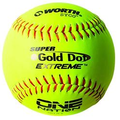 Worth One Nation 12 inch gold Dot Slowpitch Softball Balls, ON12cY